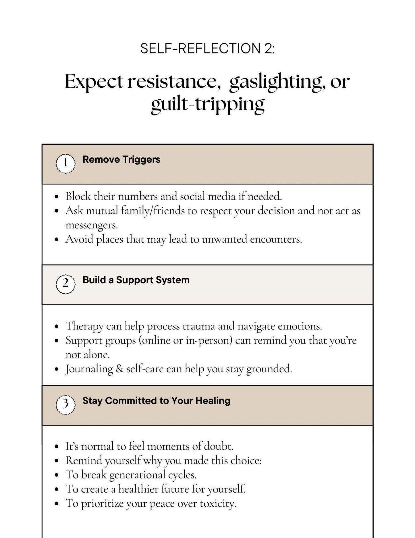 Toxic Relationship Recovery Worksheet, No Contact Strategy, Self-Growth Worksheet