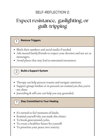 Toxic Relationship Recovery Worksheet, No Contact Strategy, Self-Growth Worksheet